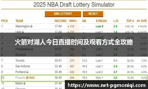 火箭对湖人今日直播时间及观看方式全攻略